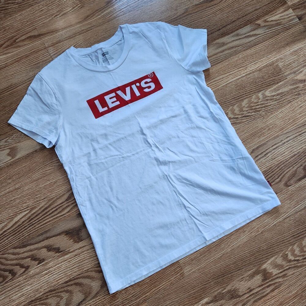 Levi's T-Shirt Top Women's Size Medium White Tee Pullover - Picture 2 of 4